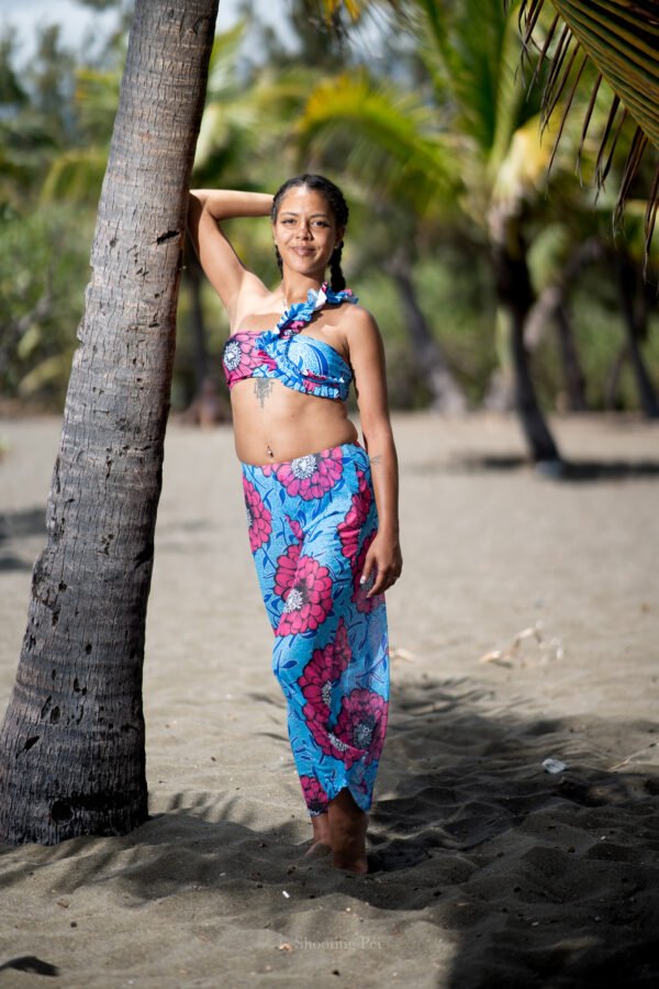 Maillot de bain ensemble 3 pièces style Afro.