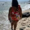 Maillot de bain flamenco, grande taille à fleur 2 pièces.