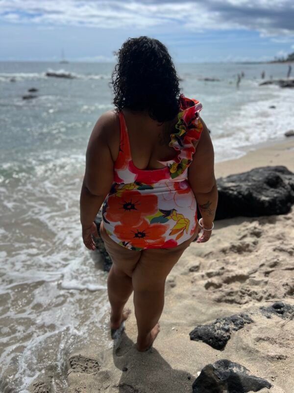 Maillot de bain flamenco, grande taille à fleur 2 pièces.