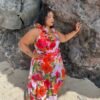 Maillot de bain flamenco, grande taille à fleur 2 pièces.