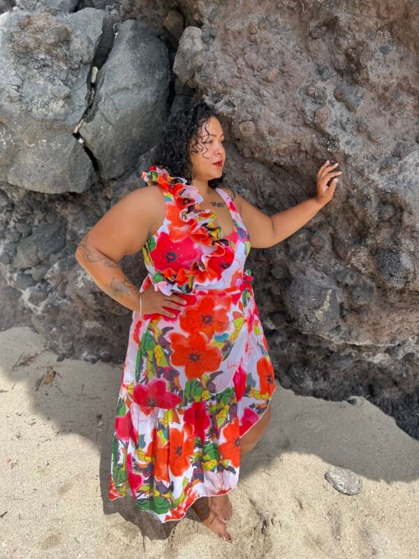 Maillot de bain flamenco, grande taille à fleur 2 pièces.