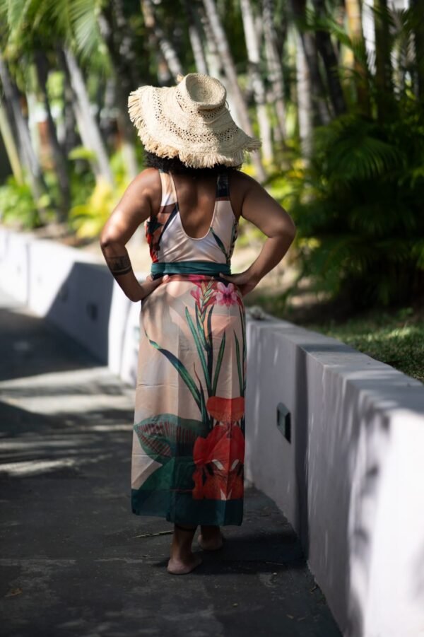 Maillot de bain, ensemble 2 pièces fleur tropicale.