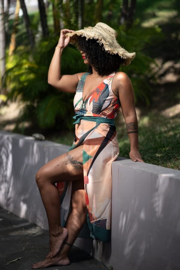 Maillot de bain, ensemble 2 pièces fleur tropicale.