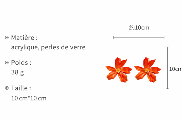 Boucle d'oreille grosse fleur.