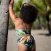 Maillot de bain une pièce avec paréo Monstera